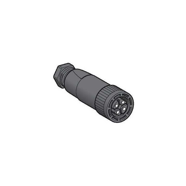 connecteur nu femelle, M18, 4 broches, droit presseétoupe Pg 9 - Telemecanique Sensors - XZCC18FDP40B