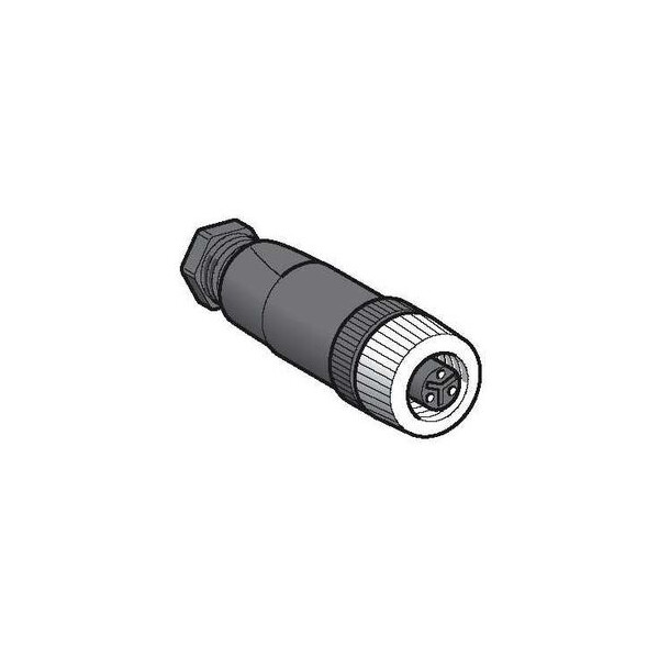 connecteur nu femelle, 1 et 2 20UNF, 3 broches, droit presseétoupe Pg 7 - Telemecanique Sensors - XZCC20FDM30B