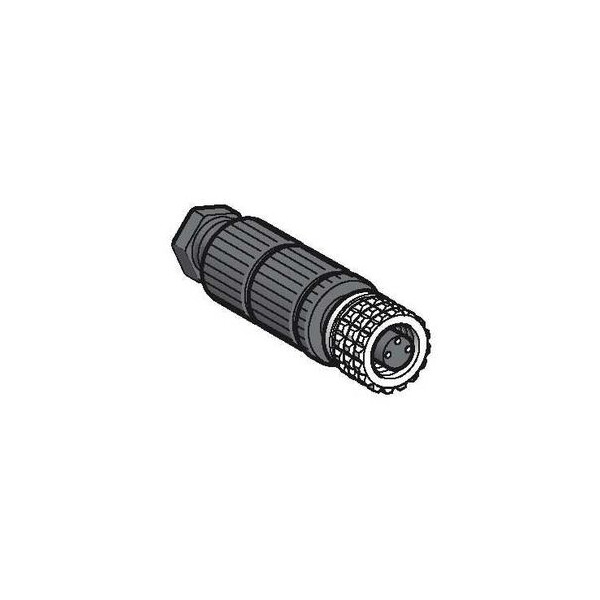 connecteur nu femelle, M8, 3 broches, droit presseétoupe M9,5 x 1 - Telemecanique Sensors - XZCC8FDM30V