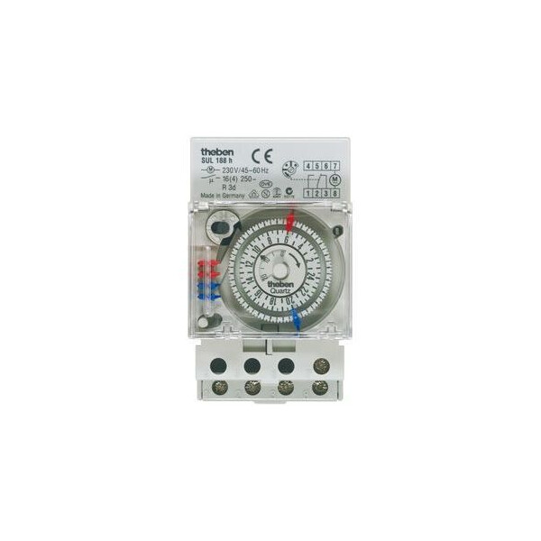 Interrupteur horaire mecanique  avec reserve de marche  1no+1nf sul 188h - Theben - 1880008
