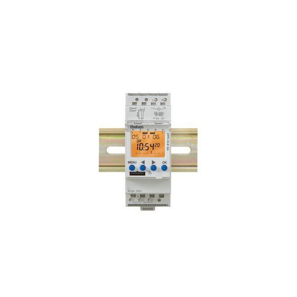 Interrupteur horaire digital 24h 7j 2modules 1no+1nf 230v 56p tr 610 top 2 - Theben - 6100100