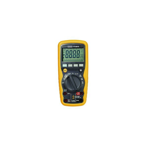 Multimètre numérique 1000vca-cc/10aca-cc/40mw/40mf/40mhz/°c/ip67/trms - Turbotech - Turbotech - TT9918