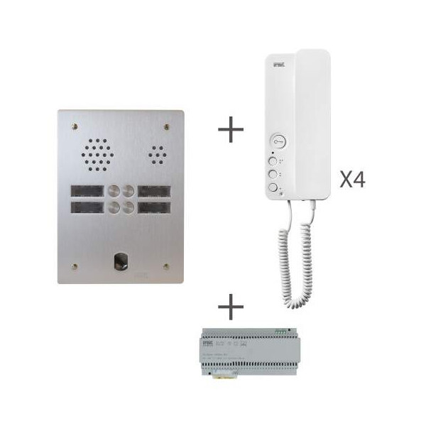 Kit audio 2r 4bp 2 voice programmé (20272) - Urmet - KA83/204