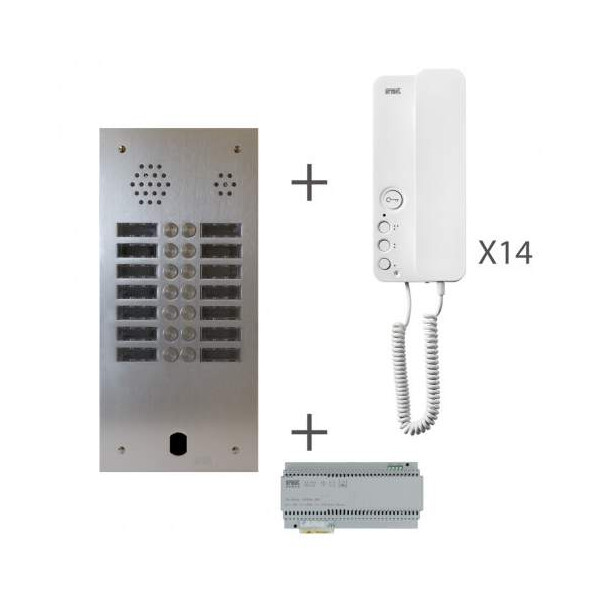 Kit audio préprogrammé 14 boutons Urmet Système 2 voice 2 rangées (20349) - Urmet - KA83/214
