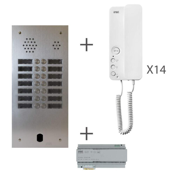 Kit audio préprogrammé 14 boutons Urmet Système 2 voice 2 rangées (20349) - Urmet - KA83/214
