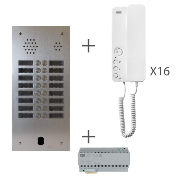 Kit audio Urmet 2voice préprogrammé 16 boutons 2 rangées - Urmet - KA83/216