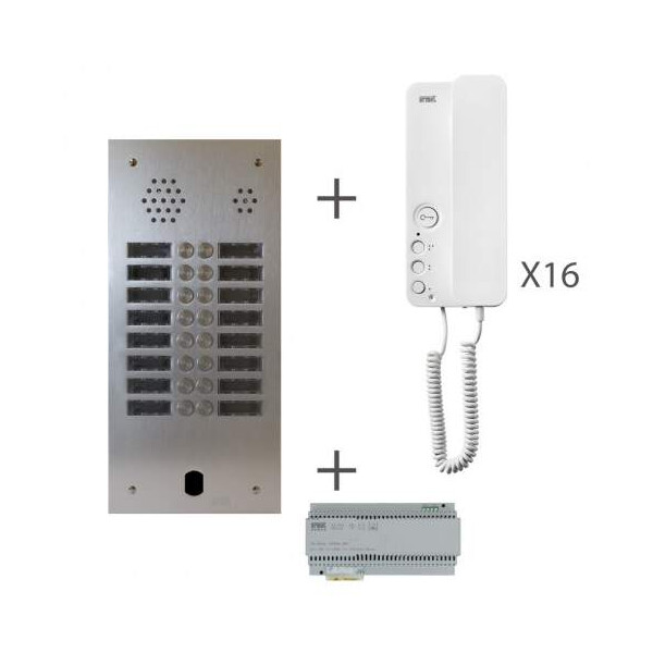 Kit audio Urmet 2voice préprogrammé 16 boutons 2 rangées - Urmet - KA83/216