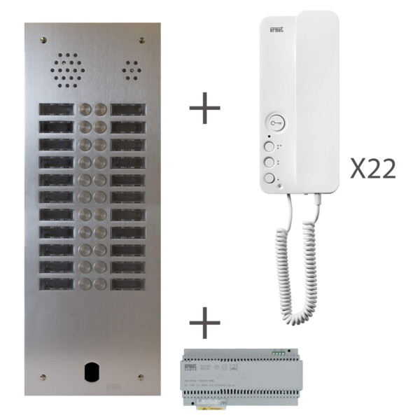 Kit audio 2r 22bp 2 voice programmé (20353) - Urmet - KA83/222