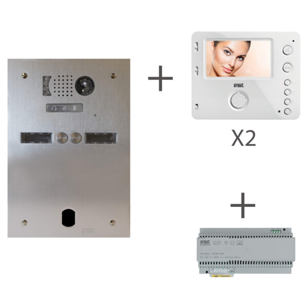 Kit video alu 2r 2 bp 2 voice programmé (20365) - Urmet - KV83/202