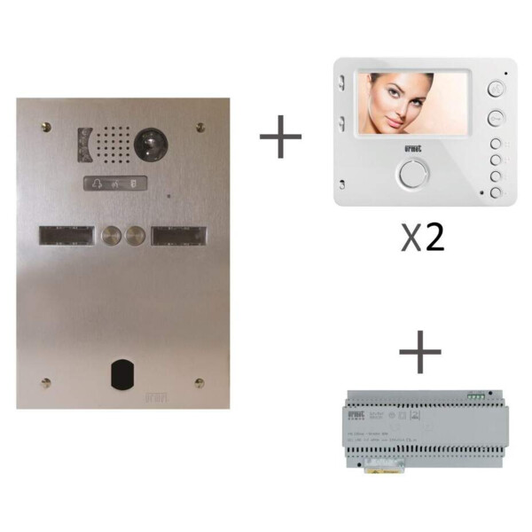 Kit video alu 2r 2 bp 2 voice programmé (20365) - Urmet - KV83/202