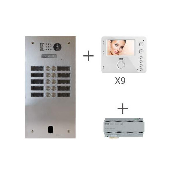 Kit video alu 2r 9 bp 2 voice programme (20413) - Urmet - KV83/209