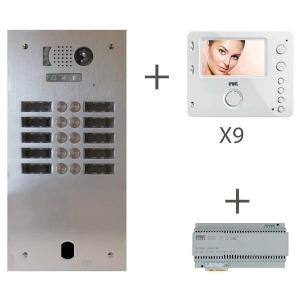 Kit video alu 2r 9 bp 2 voice programme (20413) - Urmet - KV83/209