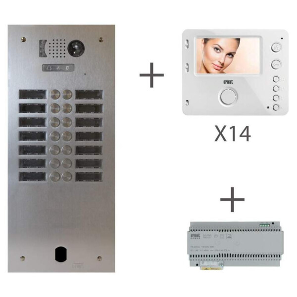 Kit video alu 2r 14 bp 2 voice programmé (20371) - Urmet - KV83/214