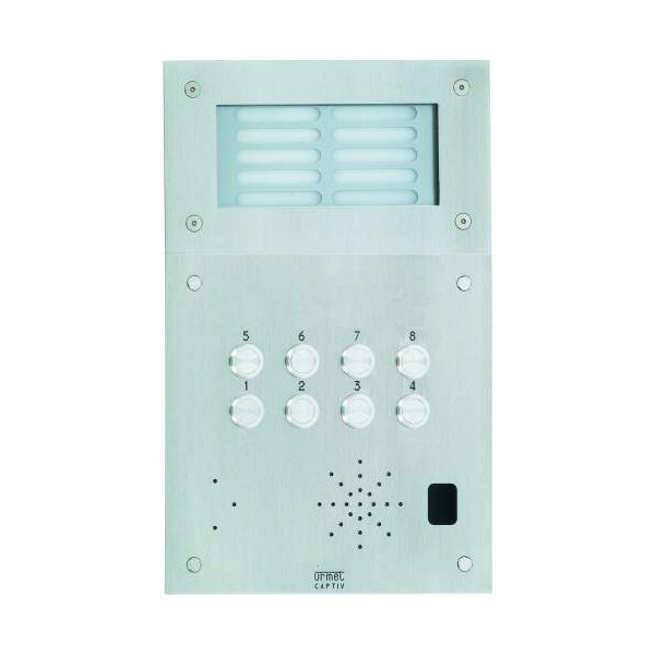 Plaque inox 8bp+grav+ecl (12818) - Urmet - 52008G
