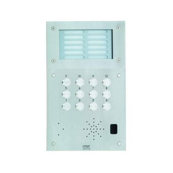 Plaque inox 12bp+grav+ecl (12820) - Urmet - 52012G