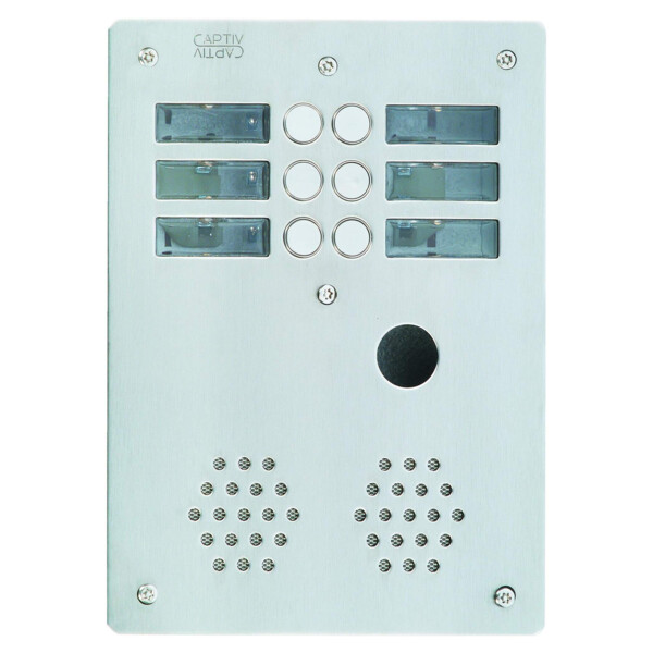 Plaque inox 6bp 2r ptt (5475) - Urmet - AX2006