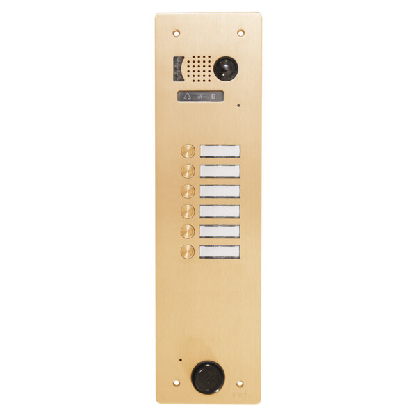 Plaque video alu 6 bp 2 voice champagne (20642) - Urmet - V83/106CH