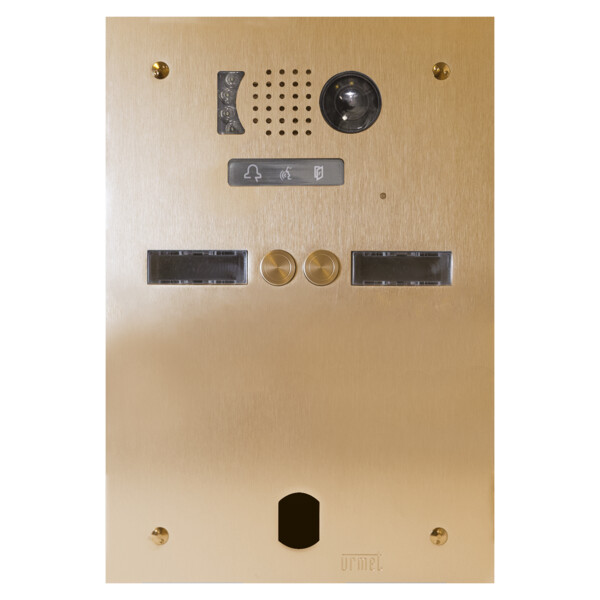 Plaq video alu 2r 2 bp 2voice champagne (20645) - Urmet - V83/202CH