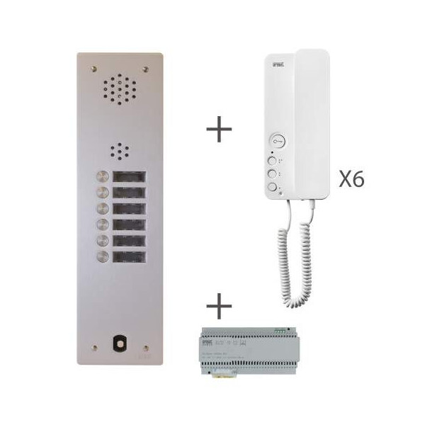 Kit audio 6 boutons Urmet 20271 1 rangé préprogrammé 2 voice - Urmet - KA83/106