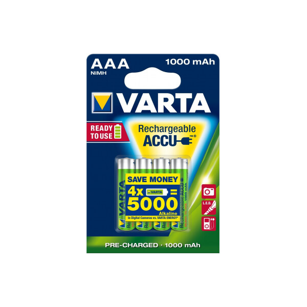 Piles rechargeables NiMh AAA - R03 - Blister de 4 - Varta - Varta - 546793