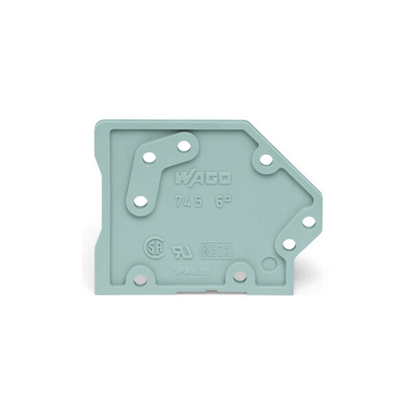Plaque d'extrémité / 6 mm² / gris - Wago - 745300