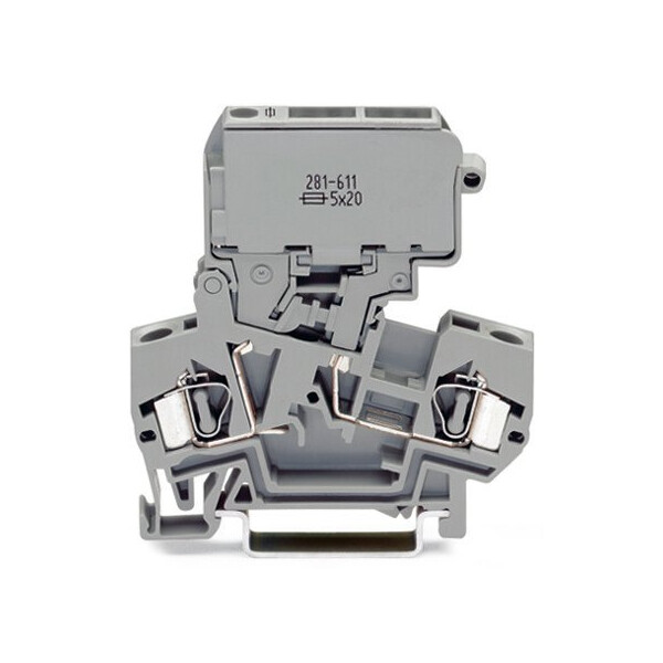 Borne à fusibles avec porte-fusible pivotant,sans affichage de defaut,4 mm,orang - Wago - 281616