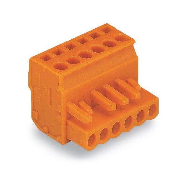 Connecteur femelle pour 1 conducteur coudé, orange - Wago - 232411/026000/035