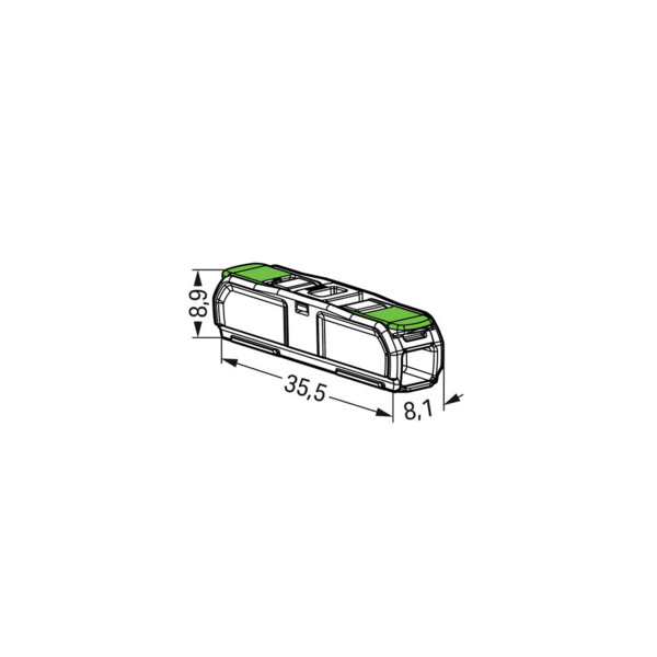 Borne de raccordement Wago 221 Green 2x4mm² à leviers - Wago - 2212431