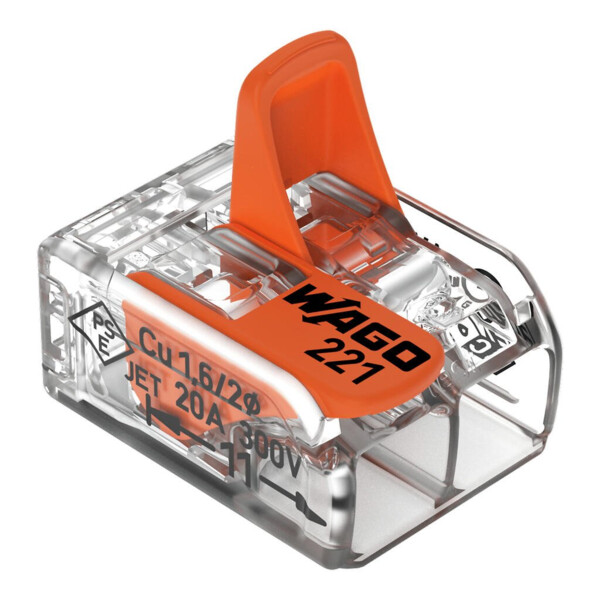 Blister de 16 bornes Wago 221 2x4mm² - Wago - 221412/995016