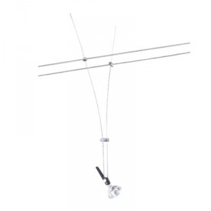 Spot sur câble Paulmann Comet - Sans Ampoule - Halogène - Max.1 x 50 W - 12V - GU5,3 - Chrome - Paulmann - 971229