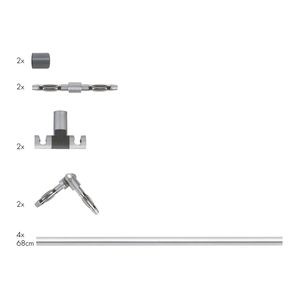 4 tubes Spice Paulmann chrome mat + supports