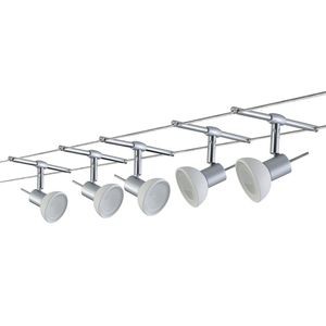 Kit câble halogène Paulmann 5x20W, Sheela 230V/12V, GU5,3, chrome mat