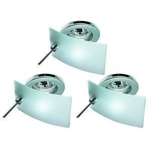 Kit spot encastré Paulmann 3x35W Carré Cristal chrome - Paulmann - 98074