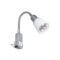 Eclairage sur prise Paulmann Flexus II - sans ampoule - 1 x 40 W - 230V - E14 - Nickel Satiné / Opale