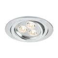 Luminaire encastré Paulmann Premium Line LED Aria 3W rond, Alu brossé