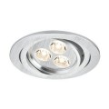 Kit 3 Spots encastrés LED Paulmann Premium Line 3x 3W Aria - Orientable - Alu brossé - Rond