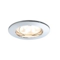 Kit spot encastré Paulmann Premium coin rond fixe LED 3x6,2w 2700k 230v 51mm chrome/alu zinc