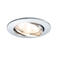 Kit spot encastré Paulmann Premium coin rond orientable LED 1x6,2w 2700k 230v 51mm chrome/alu zinc