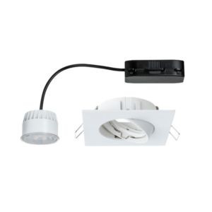 Kit spot encastré Paulmann Premium coin angle noir LED 3x6,2w 2700k 230v 51mm blanc mat/alu zinc