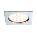 Kit spot encastré Paulmann Premium coin angle fixe LED 1x14w 2700k 230v 75mm chrome/alu zinc