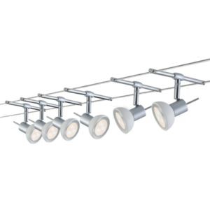 Kit câble Paulmann sheelaled 6x4w gu5,3 chrome mat/opale 230/12v 80va mét/verre