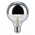 Lampe LED Paulmann Globe 95 - 5W - E27 - Calotte Argentée - 230 V - Blanc Chaud