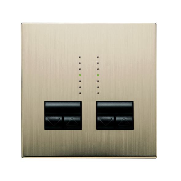 Double Variateur électronique RANIA Alu Brossé, niveau gradation par led, 2x250W sans cadre