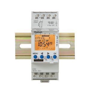Interrupteur horaire digital 24h 7j 2 modules 2no+2nf 230v 56p tr 612 top 2