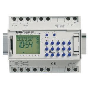 Interrupteur horaire digital annuel 2no+2nf  radio ss ant 230v tr 642 dcf