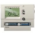 Thermostat ambiance digital 7j blanc alim piles entree cde tel degresommage pomp