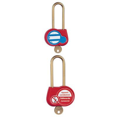 Cadenas de condamnation rouge 50MM- diamètre de l'anse 6 mm- clé 111 - Catu