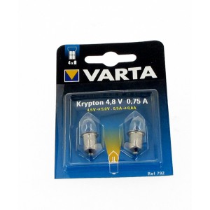 Ampoule Lisse Krypton Varta 4,8 V – 0,8 A