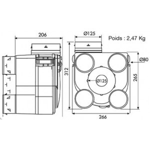 Kit VMC Autoréglable DECO DHU A Sonde Hygrométrique