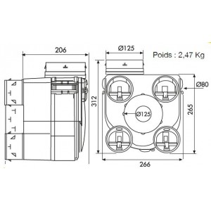 Kit VMC autoréglable DECO AUTO